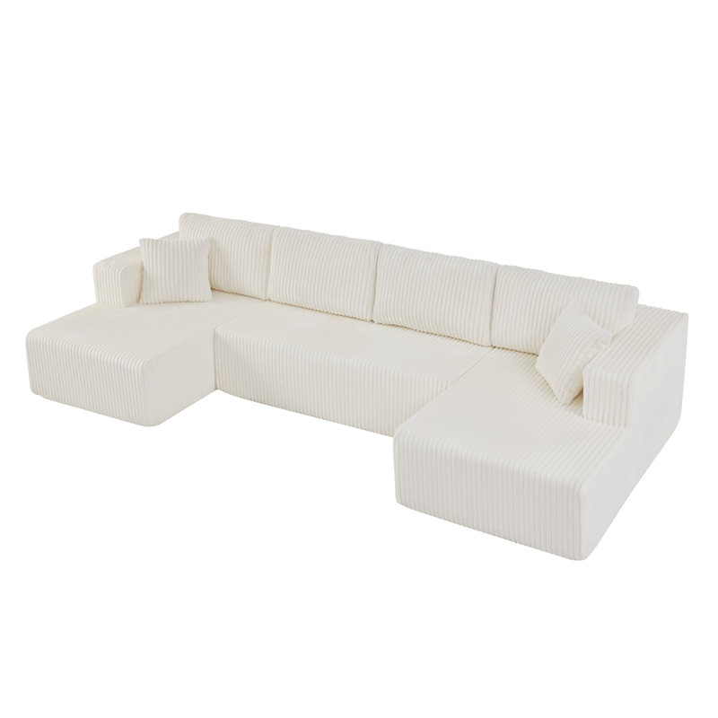 Canapé modulaire en U de 132 po, Beige
