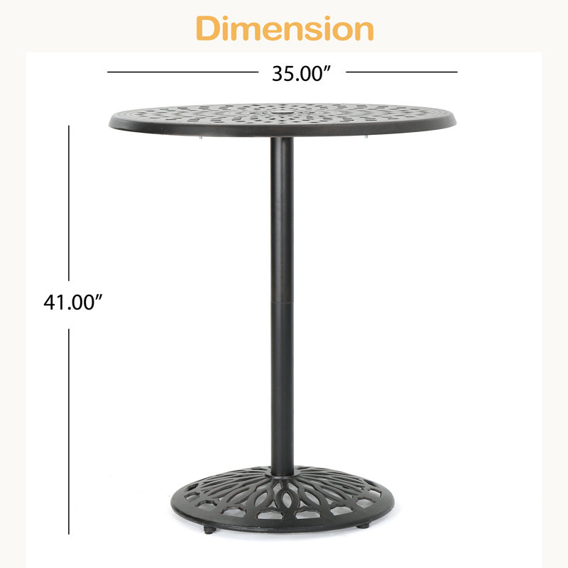 Cast Aluminium 35'' ROUND BAR TABLE,MODERN DESIGN