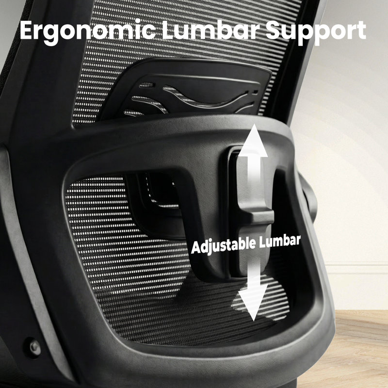 Chaise de bureau ergonomique Neeya, Base en acier, Avec repose-tête, Noir