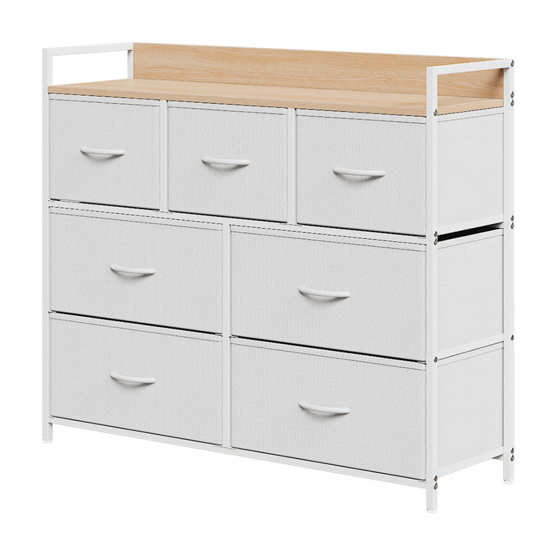 7 Drawer Storage Drawer, Natural/White