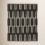 Keoka Geometric Hand Knotted Wool Dark Brown/Ivory Area Rug