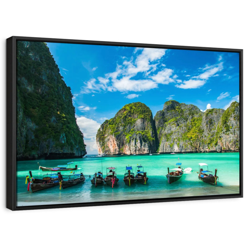 Beach " Maya Bay Ko Phi Phi Wall Art ", 9" H x 13" W