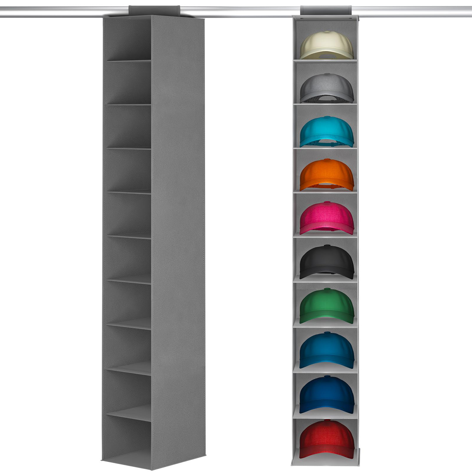 Hokku Designs 10 Compartment Baseball Cap Storage Rack, Non-Woven ...