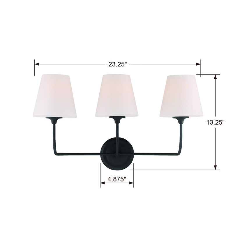 Sylvan 3 - Light Vanity Light, Black Forged
