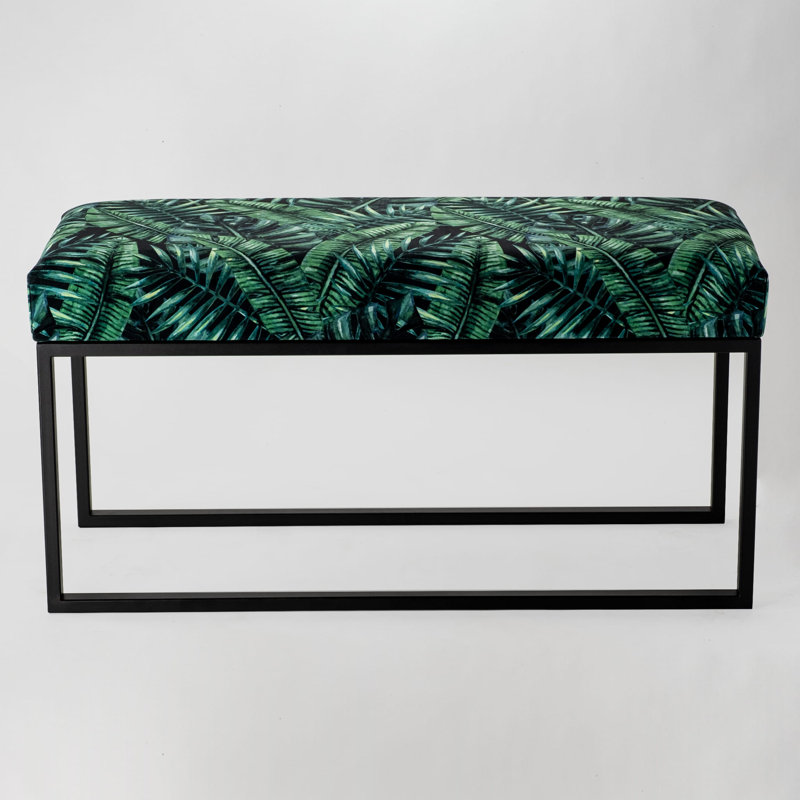 Amp Velvet Upholstered Bench, H50 x W90 x D30cm