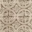Tapis unique en laine touffeté fabriqué à la main à motif géométrique brun clair Sadik-23608871