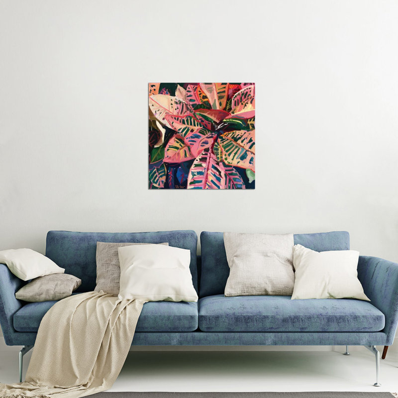 «Pink Croton» par Teddi Parker - impression non encadrée, H 24 po x l 24 po x P 0,25 po