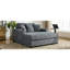 Très grand canapé-lit de style moderne de 55 po avec coussins, station de charge et porte-gobelets, tissu chenille, bleu gris (ancien SKU: BS701P191500B)