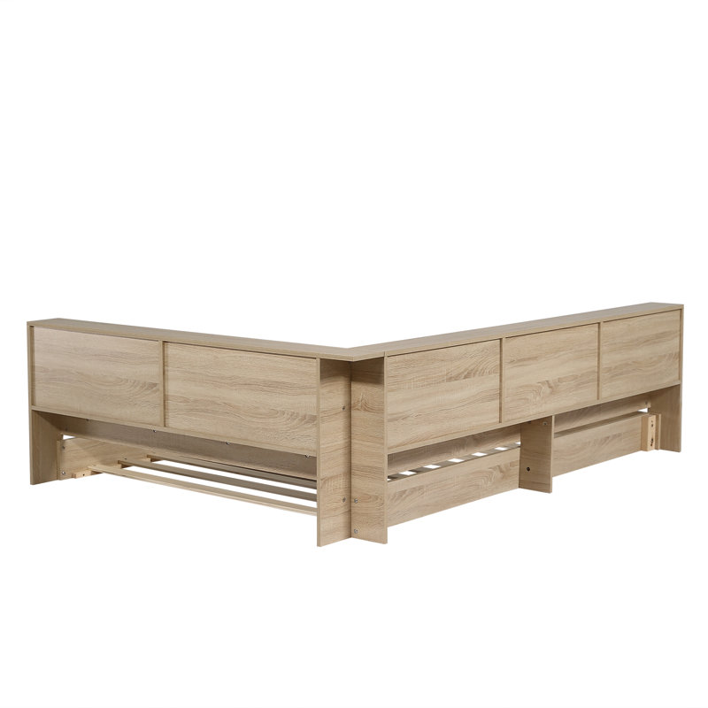 Oak MDF+Plywood Storage Bed, Double (4'6)