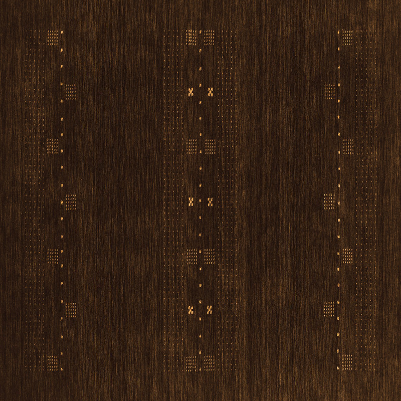 Tapis en chenille / polyester Sohib tissé à la machine en brun foncé / gris / beige, Carré 8 pi