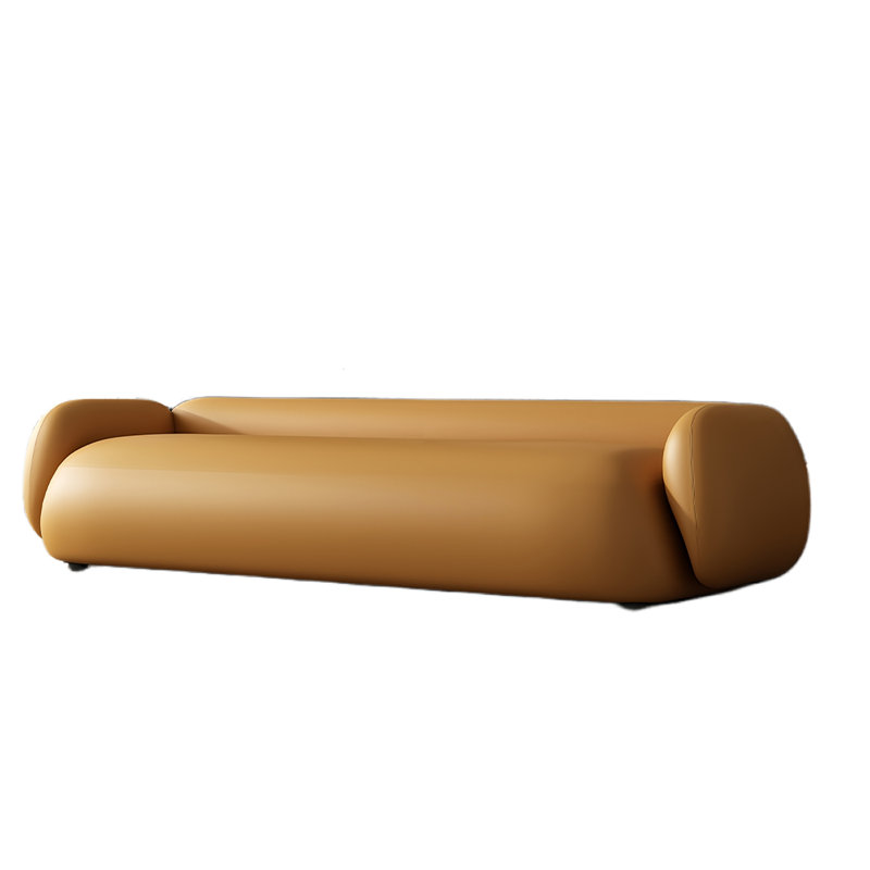 Banc rembourré en cuir Modern Minimalist, H 18,89 po x l 78,74 po x P 19,68 po, Orange