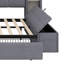 Lit de jour rembourré 2 tiroirs avec repose-pieds de rangement, tablettes, lumière USB et DEL-128625783