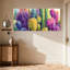 Plantes et fleurs, cactus coloré, ensemble de 3 impressions sur toile-827438265