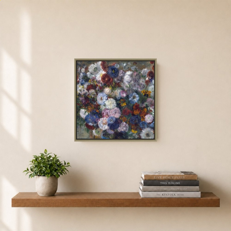 «Beautiful Flowers» par Edgar Degas - Impression sur toile, H 28 po x l 28 po, Champagne
