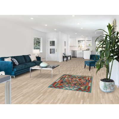 Tapis géométrique en laine Kilim