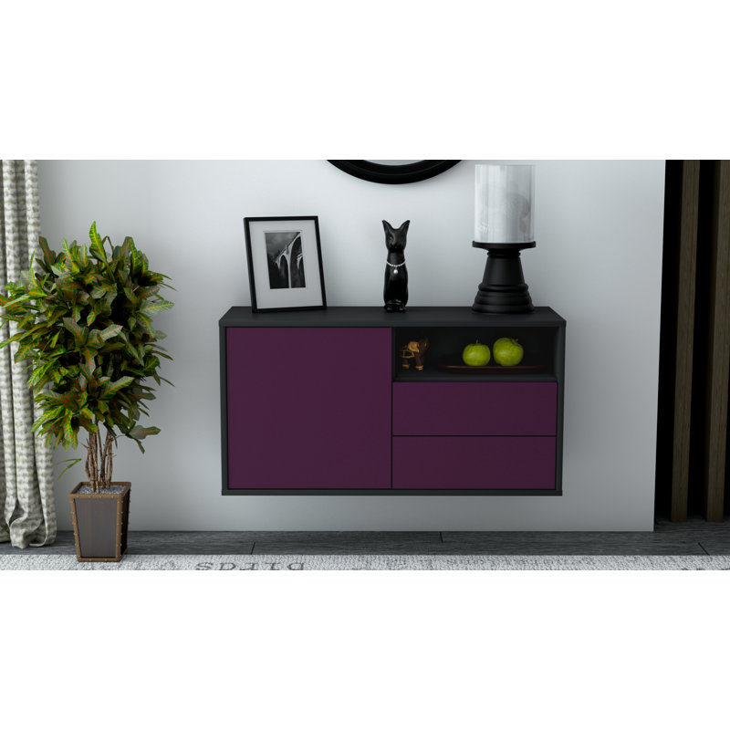 Garibaldi Unfinished Floating TV Stand, Purple