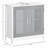 Modern Under Sink Cabinet With 2 Doors, Pedestal Under Sink Bathroom Cupboard, Bathroom Vanity Cabinet With Adjustable Shelves, Gray And White