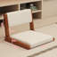 Chaise de plancher japonaise avec support pour le dos, chaise de méditation pliable avec coussin pour le salon, la chambre et la baie vitrée, noyer