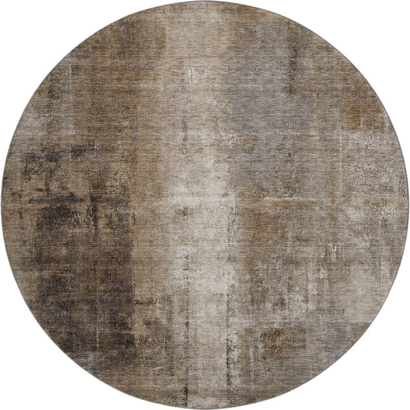 Premium Machine Washable  Abstract Rug, Round 8'