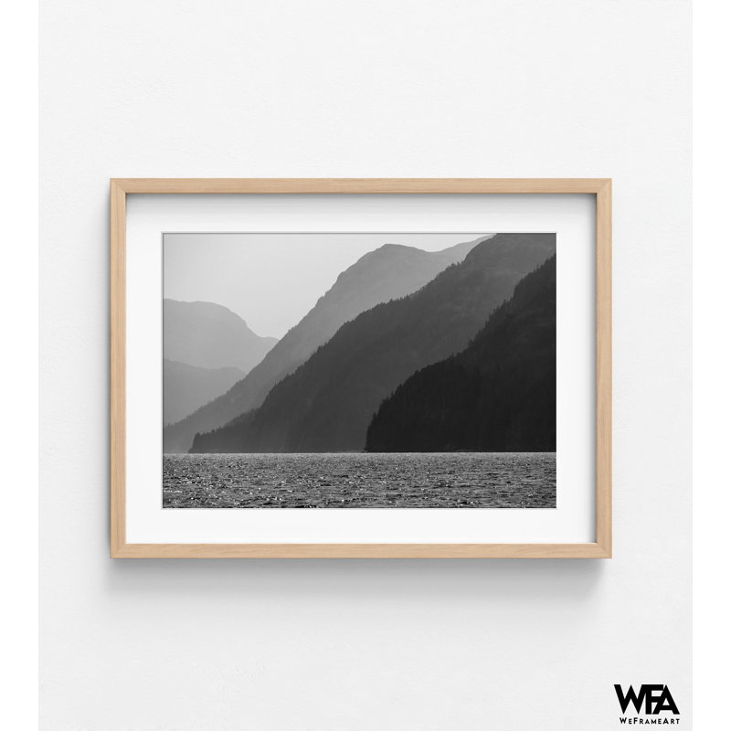 Parc national de l'Alaska, décor rustique, noir et blanc au-dessus d'une cheminée, salon, décoration de montagnes, visite de l'Alaska, affiche de voyage