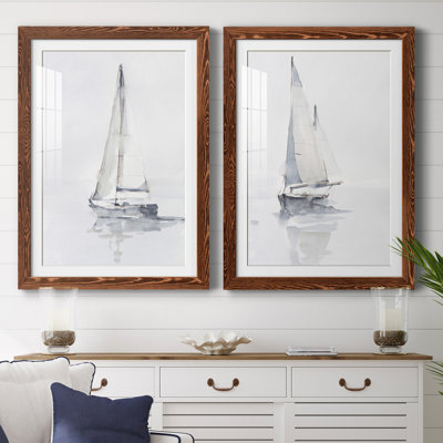 " Misty Harbor I " 2 - Pieces Painting Print