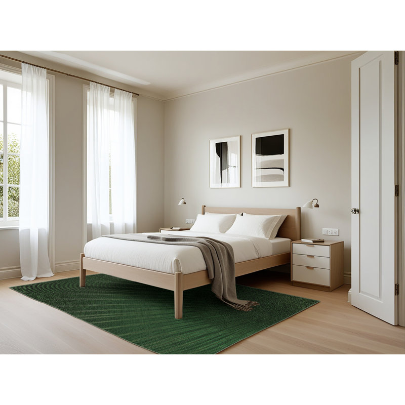 Tapis vert tissé à la machine, Rectangle 5 pi x 7 pi