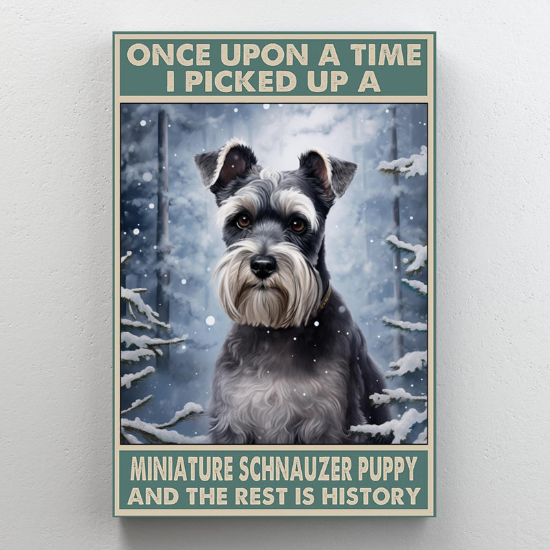 "Klimis I Picked Up A Miniature Schnauzer", impression sur toile, H 14 po x l 11 po x P 1,25 po