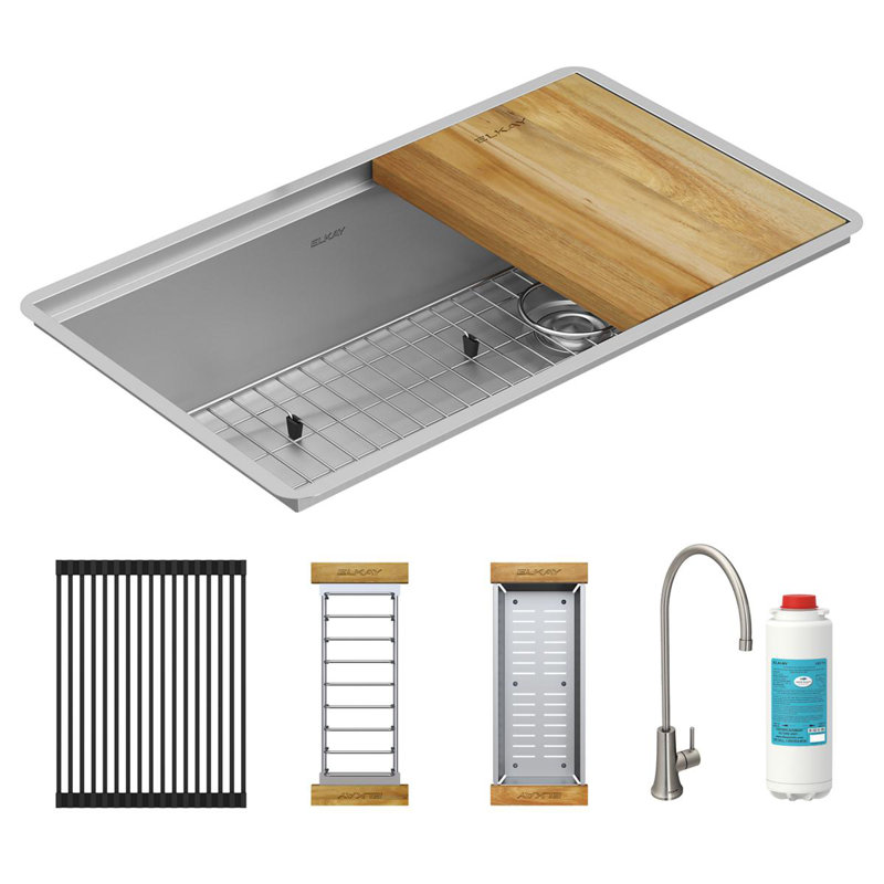 31.5 L x 18.5 W Undermount Kitchen Sink with Faucet