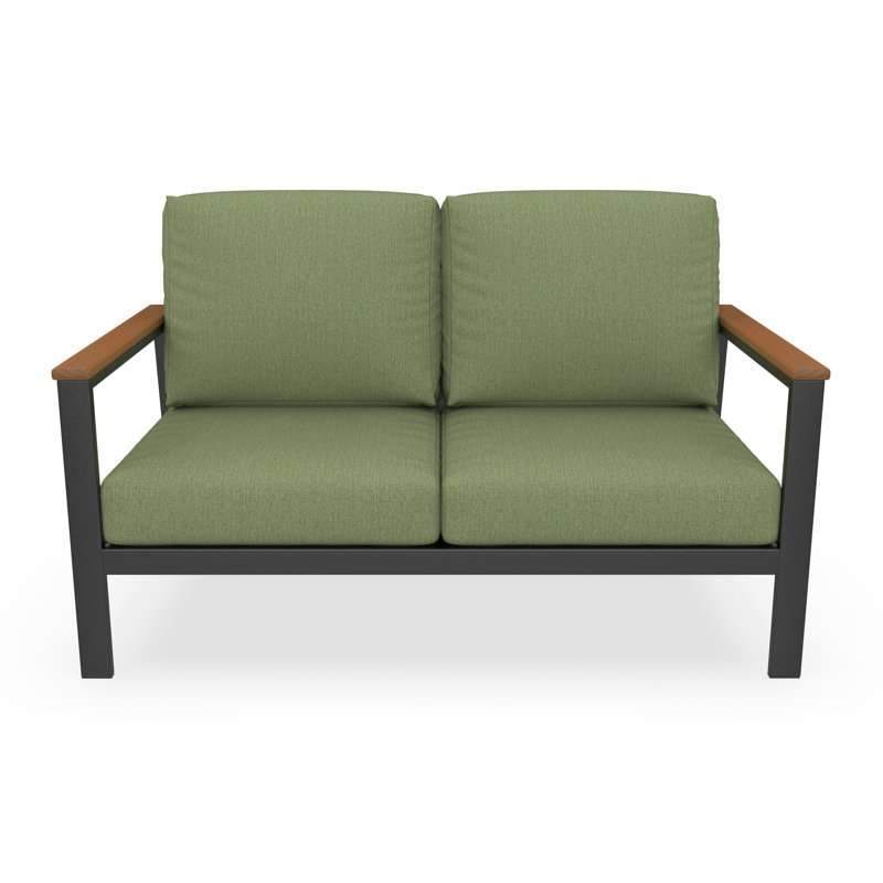 Townsend Loveseat with Sunbrella® Cushion, Sunbrella Calm Laurel, Brown