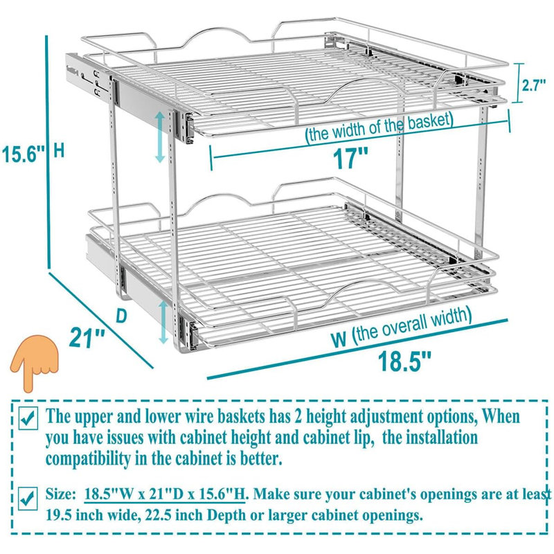 Menelaos Pull Out Drawer, 15.6" H x 18.5" W x 21" D