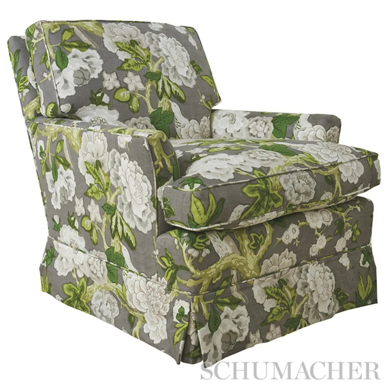 Tissu Schumacher x Mary McDonald Bermuda Blossoms, Ardoise