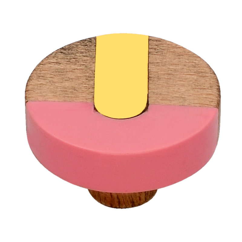 Round Brass Cabinet Knob Set with Mounting Hardware