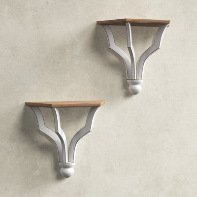Hector 2 Piece Triangle Solid Wood Accent Shelf