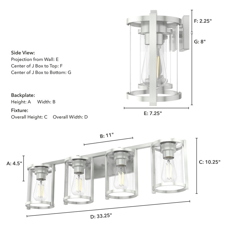 Astwood 4 - Light Dimmable Vanity Light, Brushed Nickel