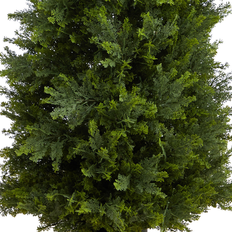 5.5' Green Plastic Cypress Cone Topiary Artificial Tree