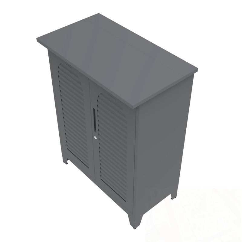 Armoire de rangement en métal avec tablette et pieds robustes
