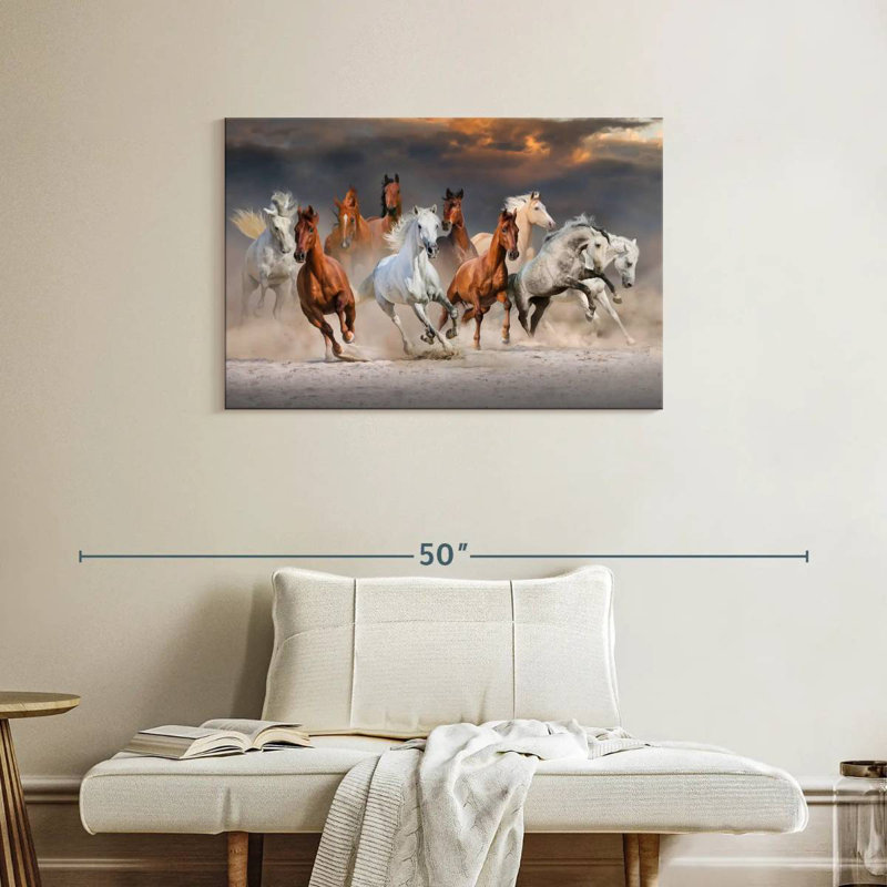 Brampt Galloping Horse In The Desert, 24" H x 36" W