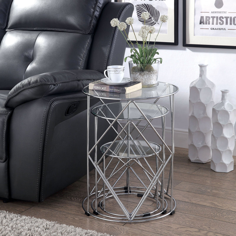 Nereine Glass Top Nesting Tables