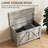 30" Storage Chest With Large Capacity - Gray Wood Grain For Bedroom, Living Area, Entryway Unit Hinge & Lift Top Entryway, Area