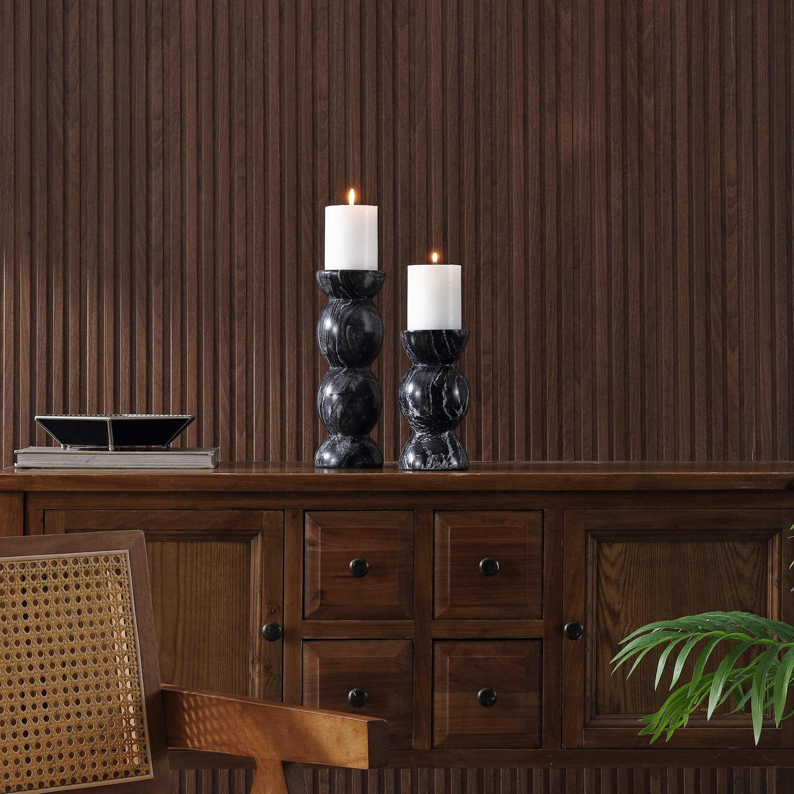 Genuine Marble Pillar Candle Holder
