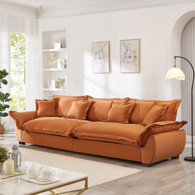 Canapé modulaire modulaire avec rangement, dossier amovible,, Orange