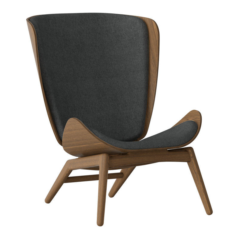 Shiela Upholstered Side Chair, Shadow 100% Polyester, Dark Oak