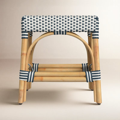 Lennart 18" Rectangular Rattan Dining Stool