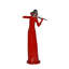 Statue de femmes jouant du violon en résine rouge et chrome - sculpture parfaite pour la maison Amabella, l 5 po x l 4 po x H 12 po-1861655488