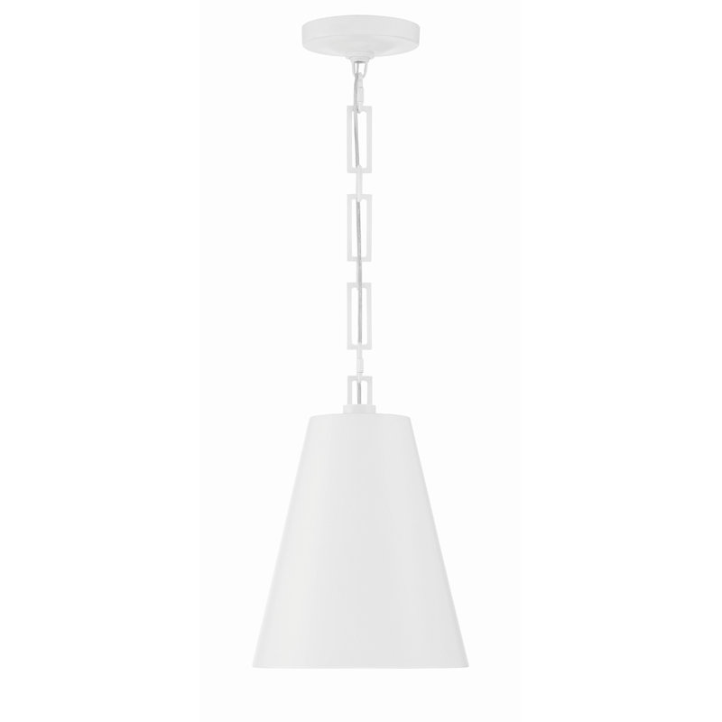 2 - Light Pendant, Matte White/Antique Gold