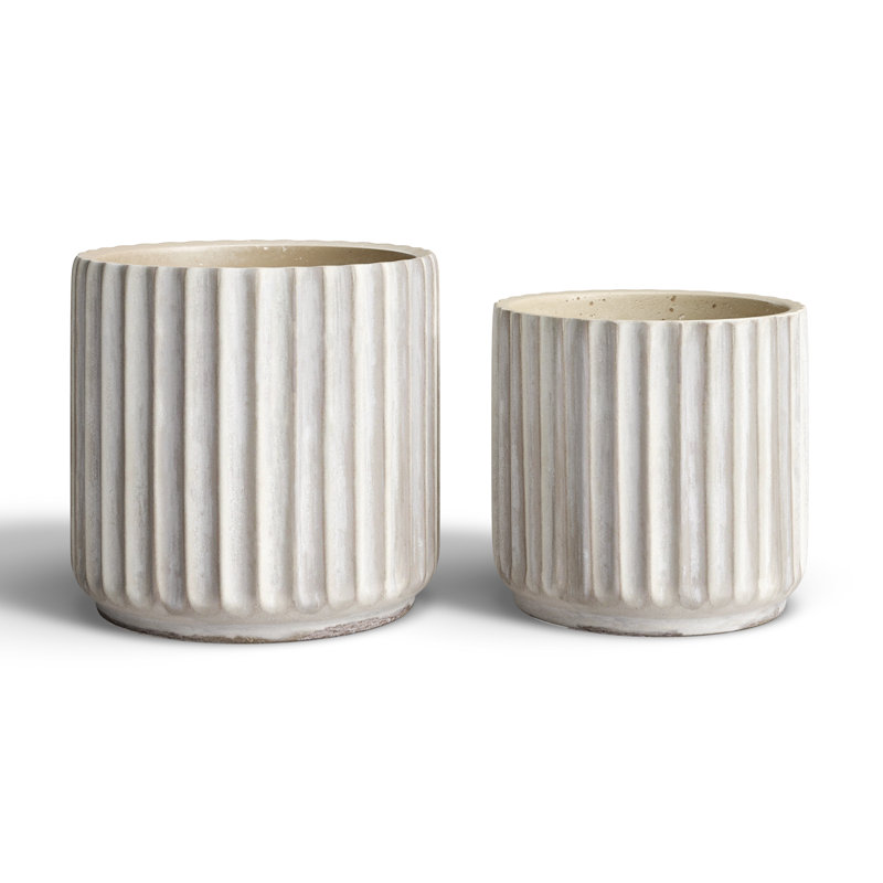 Chandler 2 Piece Pots Set Light Gray