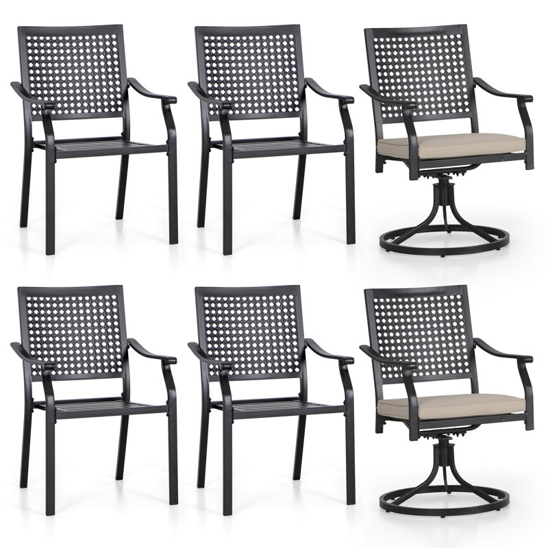 Leonard 6 - Person Patio Dining Set with Rectangular Table , Cushions Included