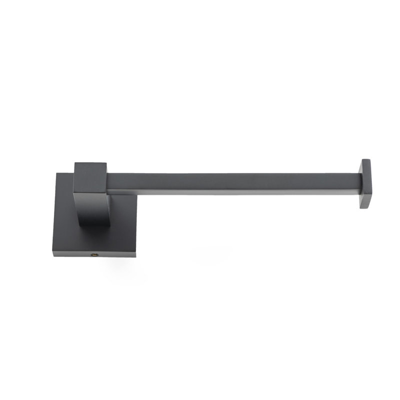 Capri Wall Mounted Brass Toilet Paper Holder, Matte Black