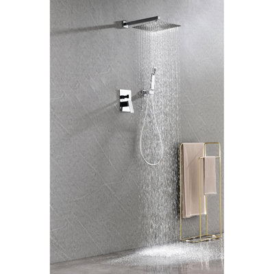 Douche murale pour salle de bain - Robinet de pluie en laiton blanc avec buse facile à nettoyer