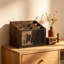 Comptoir organisateur de courrier, support de courrier pour bureau, panier de courrier de bureau avec trois fentes, trieur de courrier mural, organisateurs de bureau et accessoires pour classeur, brun rustique